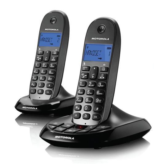 Motorola C1212 Schnurlostelefon Twin-Set mit digitalem Anrufbeantworter