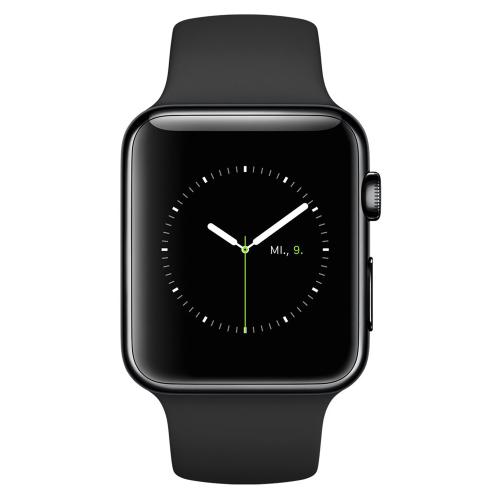 Apple WATCH Series 1 42mm spacegraues Aluminiumgehäuse schwarzes Sportarmband verkaufen