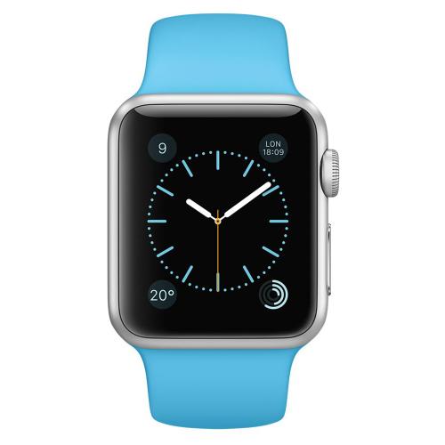 Apple WATCH Sport 1. Generation silber 42mm blaues Sportarmband 