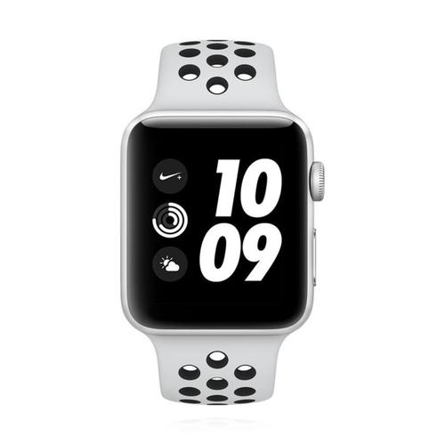 Apple WATCH Series 3 Nike+ GPS 42mm silbernes Aluminiumgehäuse Sportarmband platinumgrau-schwarz 