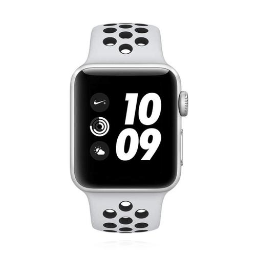 Apple WATCH Series 3 Nike+ GPS 38mm silbernes Aluminiumgehäuse platinumgrau-schwarzes Sportarmband  