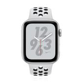 Apple WATCH Nike Series 4 44mm GPS Aluminiumgehäuse Silber Sportarmband Pure Platinum Schwarz