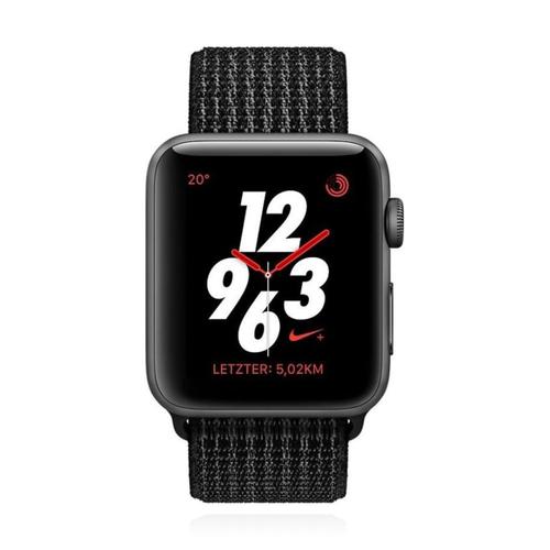 Apple WATCH Series 3 Nike+ GPS + Cellular 42mm spacegraues Aluminiumgehäuse Sport Loop  schwarz pure platinum 