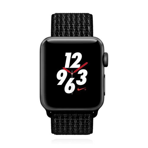Apple WATCH Series 3 Nike+ GPS+Cellular 38mm Aluminiumgehäuse spacegrau Sport Loop schwarz pure platinum