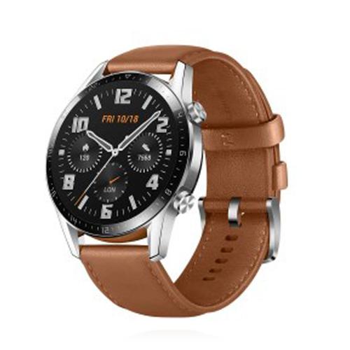Huawei Watch GT 2 46mm Braun mit Lederarmband 