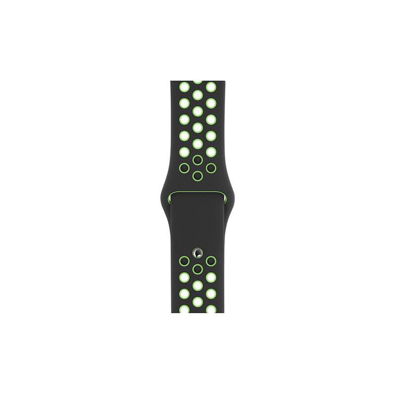 Apple WATCH Nike Series 5 40mm GPS Aluminiumgehäuse silber Sportarmband Schwarz Lime Blast