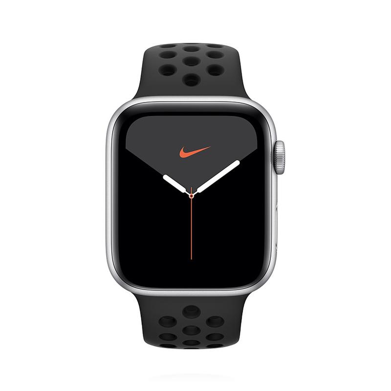 Apple WATCH Nike Series 5 44mm GPS+Cellular Aluminiumgehäuse silber Sportarmband Anthrazit Schwarz