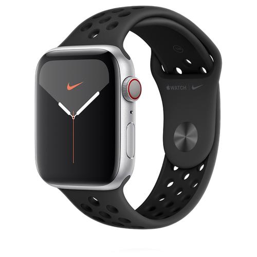 Apple Apple WATCH Nike Series 5 44mm GPS+Cellular Aluminiumgehäuse silber Sportarmband Anthrazit Schwarz
