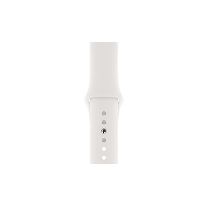 Apple WATCH Series 5 40mm GPS Aluminiumgehäuse Silber Sportarmband Weiß