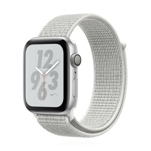Apple WATCH Nike Series 4 40mm GPS Aluminiumgehäuse Silber Nike Sport Loop Weiß