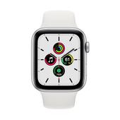 Apple WATCH SE 44mm GPS Aluminiumgehäuse Silber Sportarmband Weiß