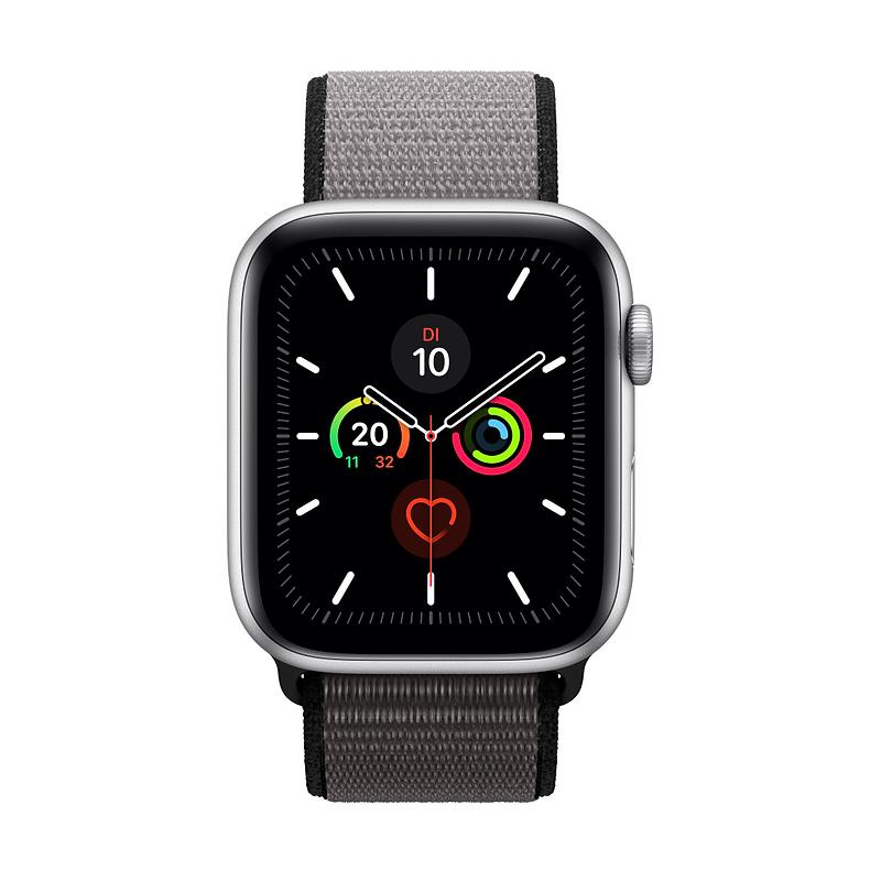 Apple WATCH Series 5 44mm GPS Aluminiumgehäuse silber Sport Loop Anchor Gray