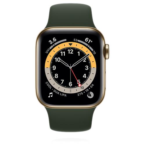 Apple Apple WATCH Series 6 40mm Cellular Edelstahlgehäuse Gold Sportarmband Weiß