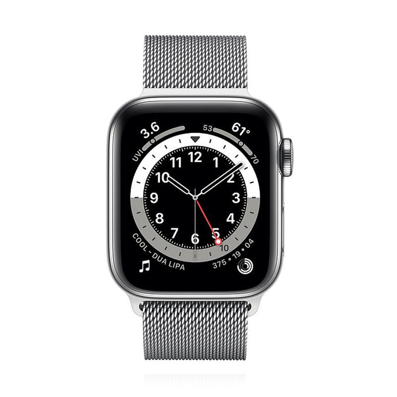 Apple WATCH Series 6 40mm GPS+Cellular Edelstahlgehäuse Silber Milanaisearmband Silber