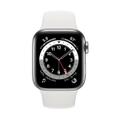 Apple WATCH Series 6 40mm GPS+Cellular Edelstahlgehäuse Silber Sportarmband Weiß