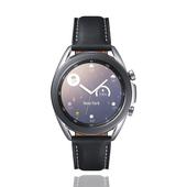 Samsung Galaxy Watch3 41mm Edelstahlgehäuse Silber Lederarmband Schwarz Braun 