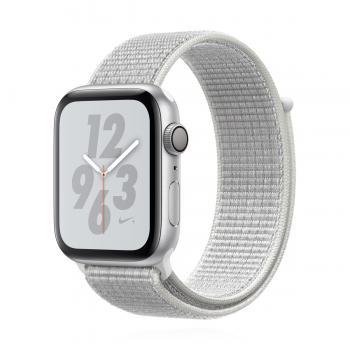 Apple WATCH Nike Series 4 44mm GPS+ Cellular Aluminiumgehäuse Silber Nike Sport Loop Weiß