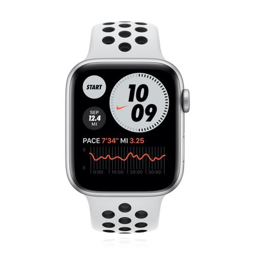 Apple WATCH Nike SE 44mm GPS+Cellular Aluminiumgehäuse Silber Sportarmband Schwarz Platinum