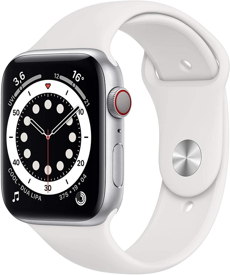 Apple WATCH Series 6 44mm GPS+Cellular Aluminiumgehäuse Silber Sportarmband Weiß