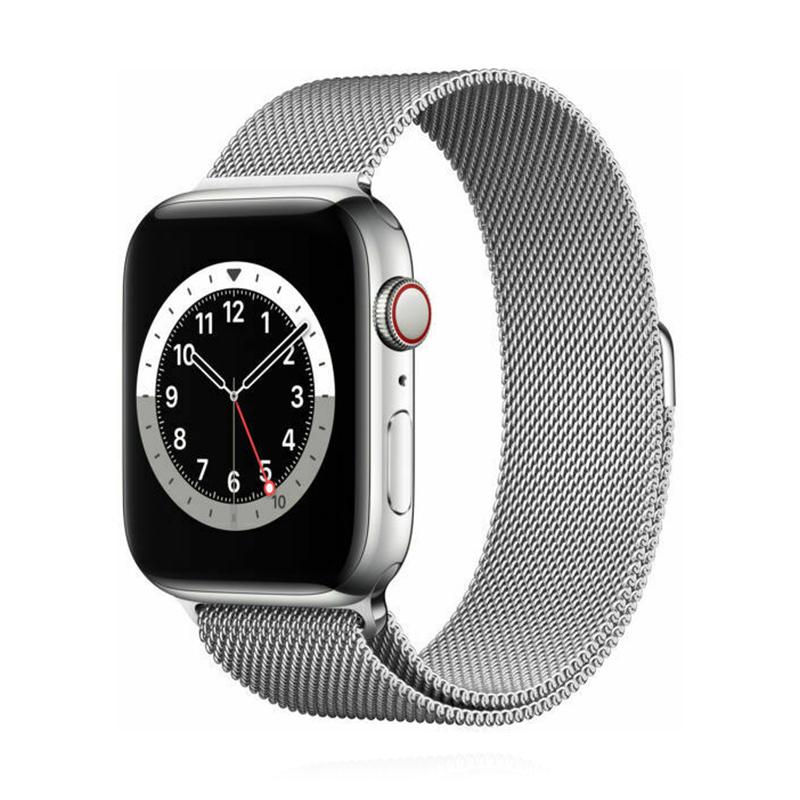 Apple WATCH Series 6 44mm GPS+Celluar Edelstahlgehäuse Silber Milanaisearmband Silber 