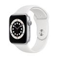 Apple WATCH Series 6 40mm GPS Aluminiumgehäuse Silber Sportarmband Weiß