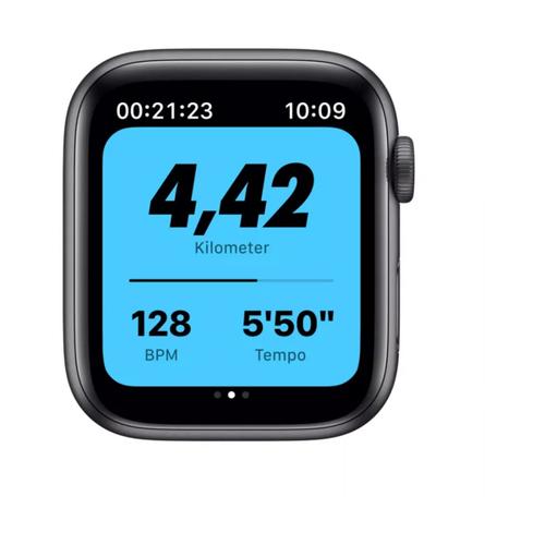 Apple Series 6 Nike 44mm GPS+Cellular Aluminiumgehäuser Space Grau Sportarmband Pure Platinum  Black