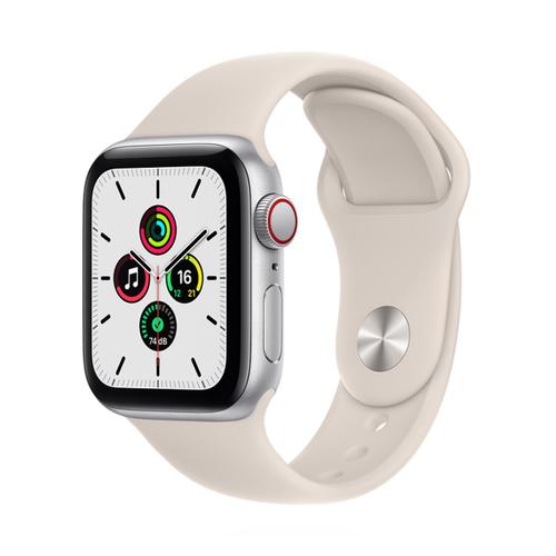 Apple Apple WATCH SE 40mm GPS+Cellular Aluminiumgehäuse Silber Sportarmband Starlight