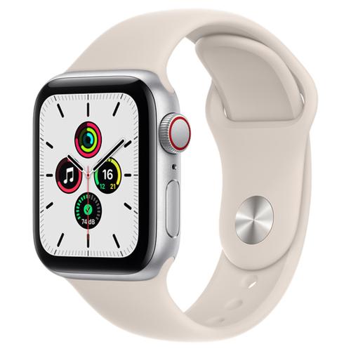Apple Apple WATCH SE 40mm GPS+Cellular Aluminiumgehäuse Silber Sportarmband Starlight