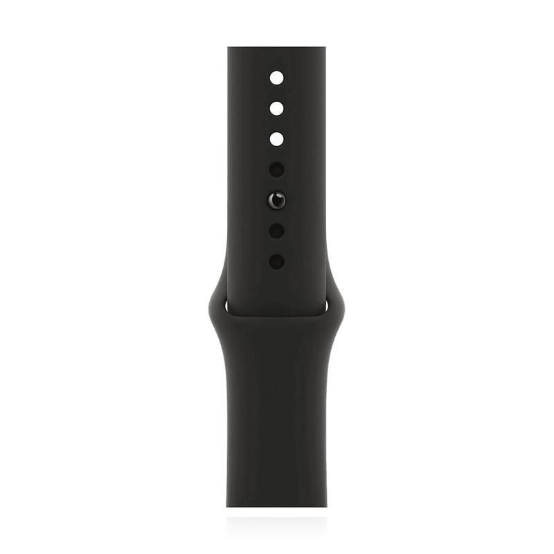 Apple WATCH SE 44mm GPS Aluminiumgehäuse Silber Sportarmband Schwarz