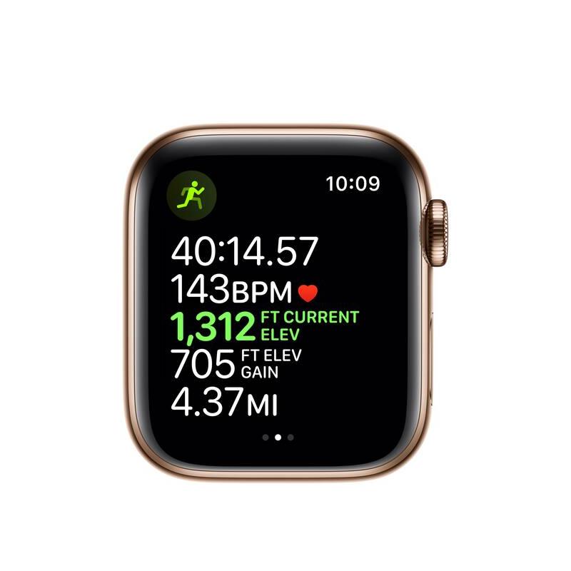 Apple WATCH Series 7 45mm Cellular Edelstahl Gold Armband Milanaise Graphit