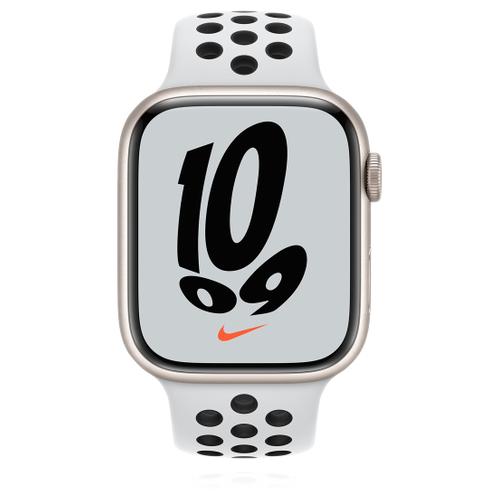 Apple Apple WATCH Nike Series 7 45mm GPS+Cellular Aluminiumgehäuse Polarstern Sportarmband Pure Platinum Black 