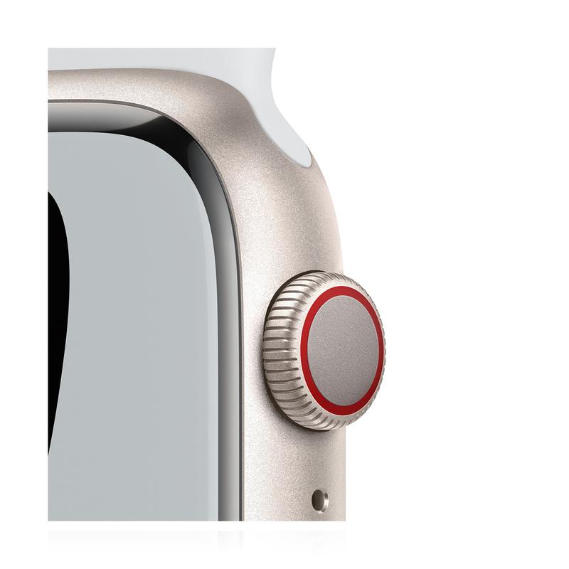 Apple WATCH Nike Series 7 45mm GPS+Cellular Aluminiumgehäuse Polarstern Sportarmband Pure Platinum Black 