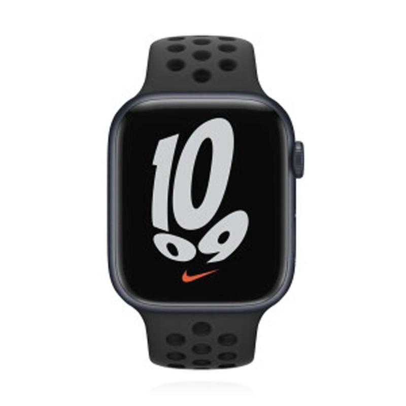 Apple WATCH Nike Series 7 45mm GPS Aluminiumgehäuse Mitternacht Sportarmband Anthrazit Schwarz