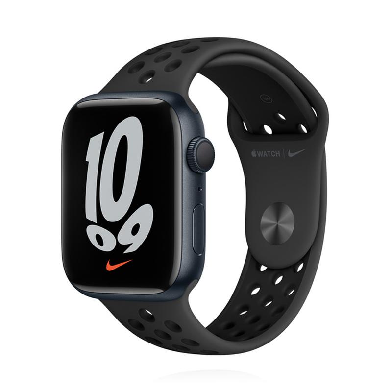 Apple WATCH Nike Series 7 45mm GPS Aluminiumgehäuse Mitternacht Sportarmband Anthrazit Schwarz