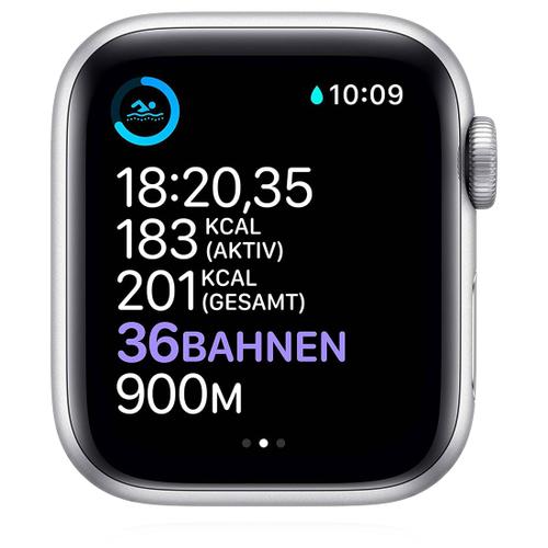 Apple Apple WATCH Series 6 40mm GPS Aluminiumgehäuse Silber Sportarmband Schwarz