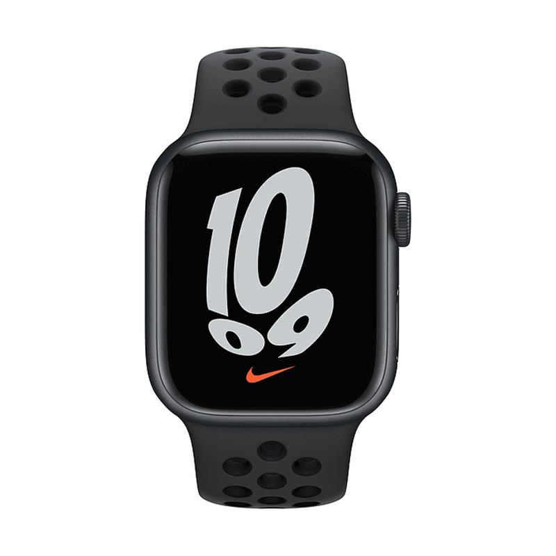 Apple WATCH Nike Series 7 41mm GPS Aluminiumgehäuse Mitternacht Nike Sportarmband Anthrazit Schwarz 