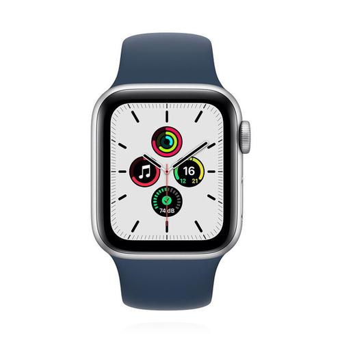 Apple WATCH SE 40mm GPS Aluminiumgehäuse Silber Sportarmband Abyssblau