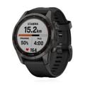 Garmin Fenix 7S 42mm Sapphire Solar Grau Silikonarmband Schwarz