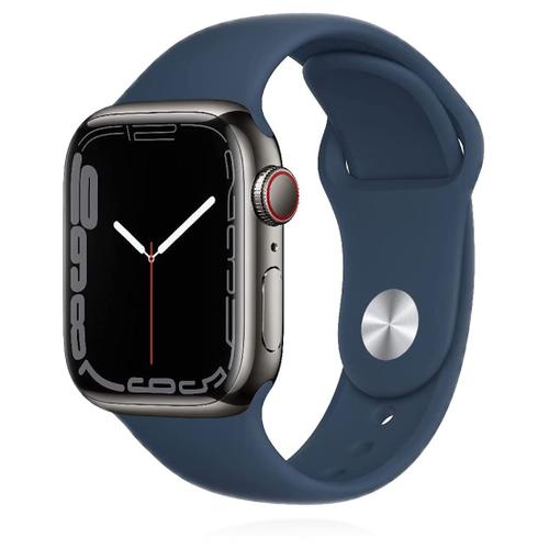 Apple Apple WATCH Series 7 41mm GPS+Cellular Edelstahlgehäuse Graphit Sportarmband Abyssblau