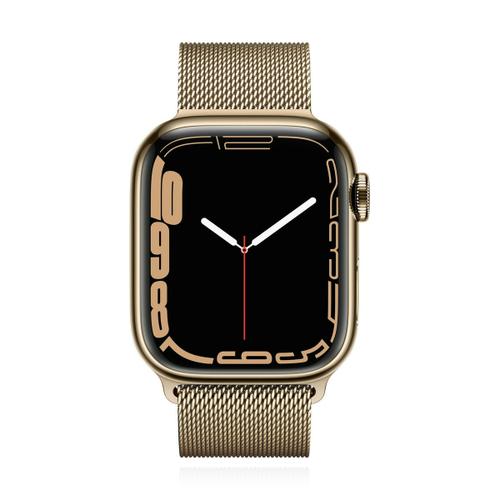 Apple WATCH Series 7 45mm GPS+Cellular Edelstahlgehäuse Gold Milanaisearmband Gold