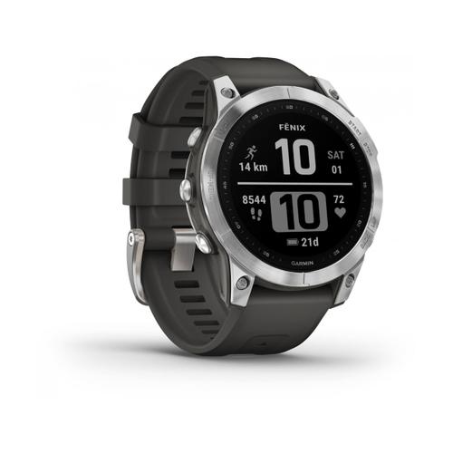 Garmin Garmin Fenix 7 Silber Silikonarmband Graphit