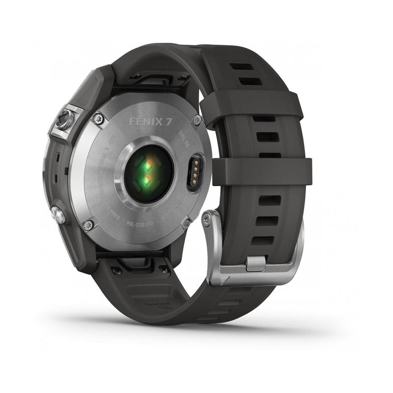 Garmin Fenix 7 Silber Silikonarmband Graphit 