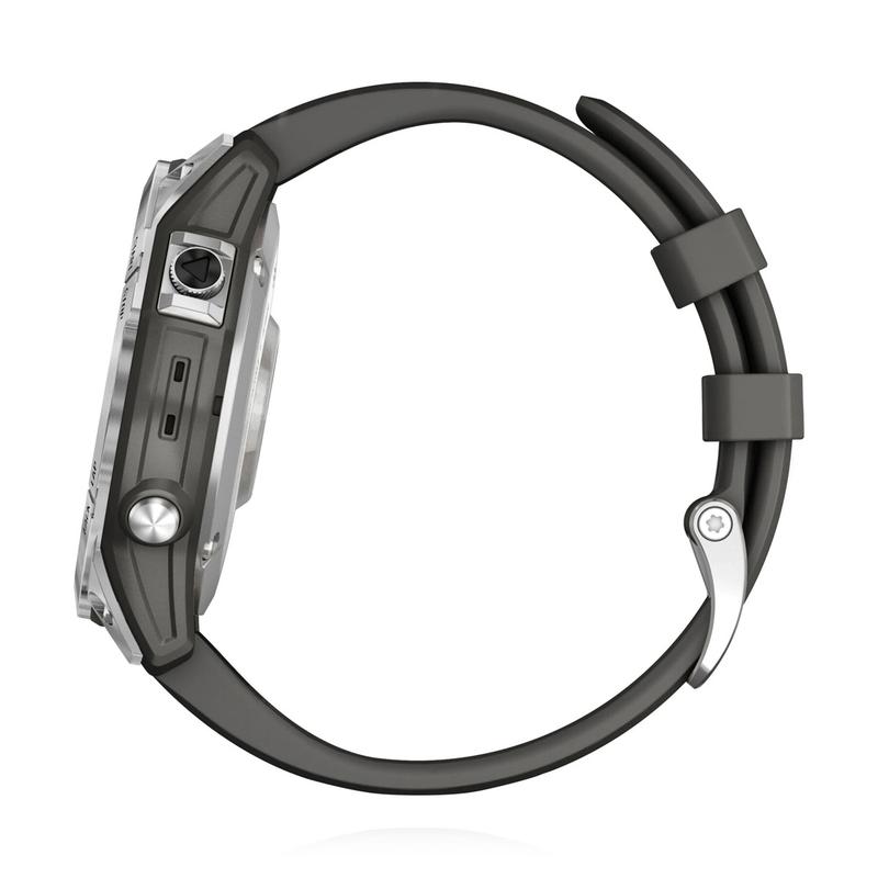 Garmin Fenix 7 Silber Silikonarmband Graphit 