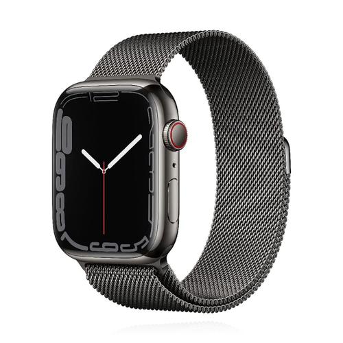 Apple WATCH Series 7 45mm GPS+Cellular Edelstahl Graphit Armband Milanaisearmband Graphit