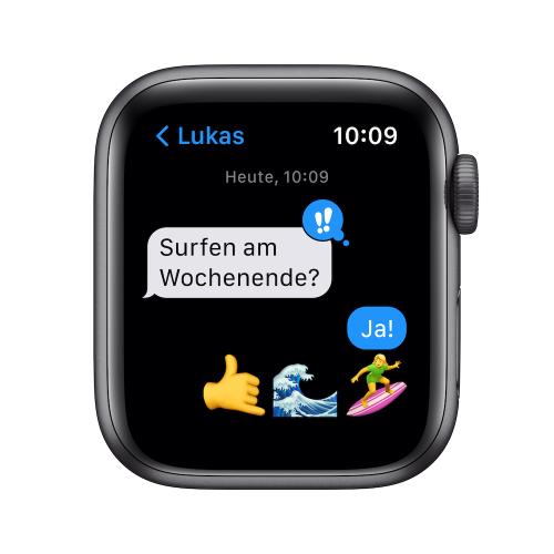 Apple WATCH SE Nike 44mm GPS Aluminiumgehäuse Space Grau Nike Sport Loop Schwarz