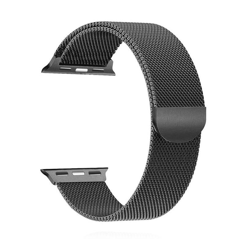 Apple WATCH Series 5 44mm GPS Aluminiumgehäuse Spacegrau Armband Milanaise Schwarz   