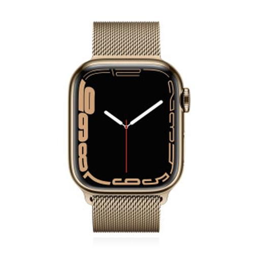 Apple WATCH Series 7 41mm GPS+Cellular Edelstahl Gold Armband Milanaise Gold