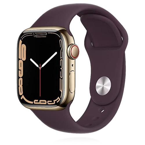 Apple Apple WATCH Series 7 41mm GPS+Cellular Edelstahlgehäuse Gold Sportarmband Dunkelkirsch