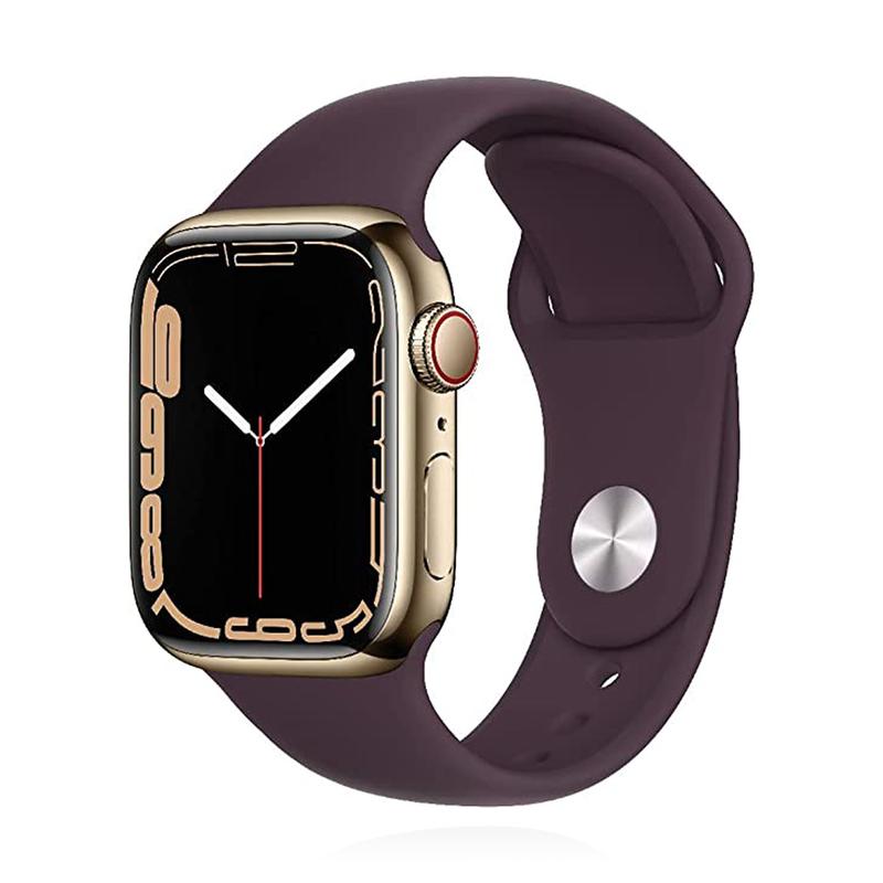 Apple WATCH Series 7 41mm GPS+Cellular Edelstahlgehäuse Gold Sportarmband Dunkelkirsch