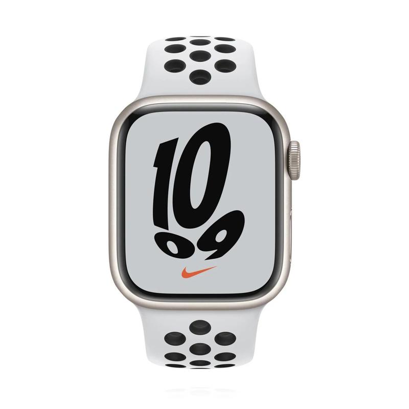 Apple WATCH Nike Series 7 41mm GPS Aluminiumgehäuse Polarstern Sportarmband Platinum/Schwarz